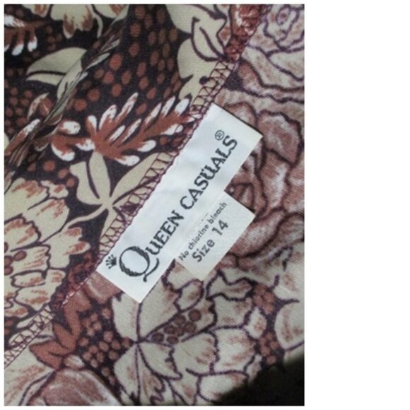 QUEEN CASUALS Womens Shirt Size 14 Long Slv Button Down Floral Vtg Fairy Grunge - Picture 5 of 12